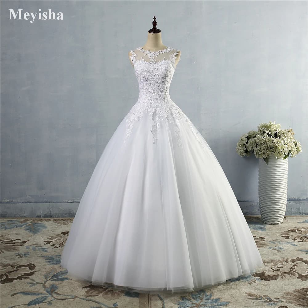ZJ9036 Customized Lace White Ivory Gown Lace Up Back Croset Wedding Dresses 2025 For Bride Plus Size Maxi Customer Made 2-26W