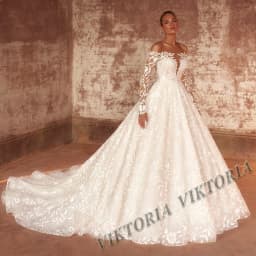 VIKTORIA Vintage Lace Wedding Dresses For Women Bride Boat Neck Pleat Tulle A-LINE Appliques Vestido De Novia Customized