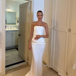 Strapless Satin Wedding Dresses Luxury 2026 Mermaid Sleeveless Simple Civil Bride Gowns Customized שמלת כלה Engagement Dress