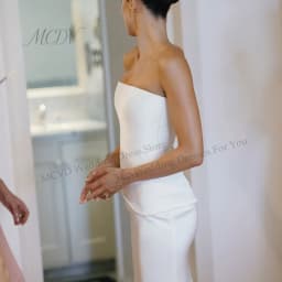 Strapless Satin Wedding Dresses Luxury 2026 Mermaid Sleeveless Simple Civil Bride Gowns Customized שמלת כלה Engagement Dress