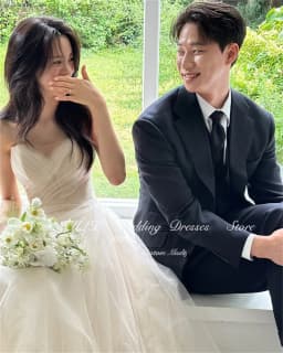 TULX Elegant Sweetheart Puff Sleeve Wedding Dress Korea Photo Shoot A line Tulle Bridal Gowns Long Corset 웨딩드레스 Custom Made 2025