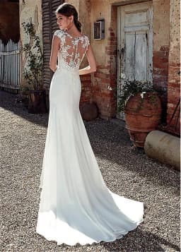 Wedding Dress Boho Sexy Illusion Sleeveless Scoop Neck Appliqued Lace Mermaid Wedding Gowns Bridal Dress Custom Made
