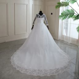 Real Video Cheap Luxury Pearls Ball Gowns O-Neck Off White Tulle Bridal Dress For Wedding Dresses with Sleeve Plus Size Custome
