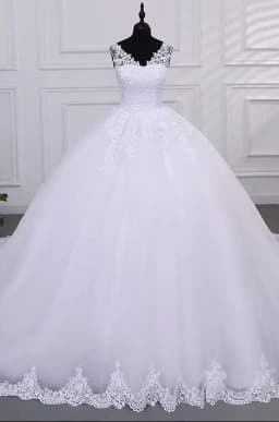 Cheap Wedding Dress Pure White Wedding Dresses With Train Customized Party Dress 2025 Brides Wedding Dresses Ashley Gloria