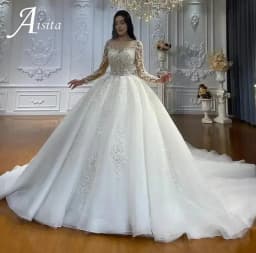 Luxury 2025 Wedding Dress Sweetheart Long Sleeves Lace Appliques Beads Bride Gowns Robe Mariage Vestidos De Novia customized
