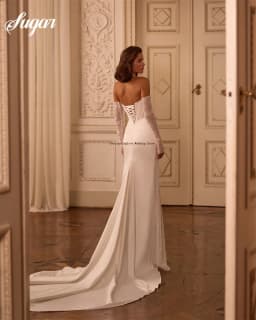 Sexy V-neck Beaded Lace Applique Mermaid Wedding Dresses Detachable Long Sleeves Backless Sweep Train Custom Made For Women