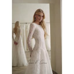 Gwn&Gce 2026 Elegant French Lace Mermaid Wedding Dresses Full Sleeves Long Floor Length Bride Gowns Formal Bridal Dresses Custom