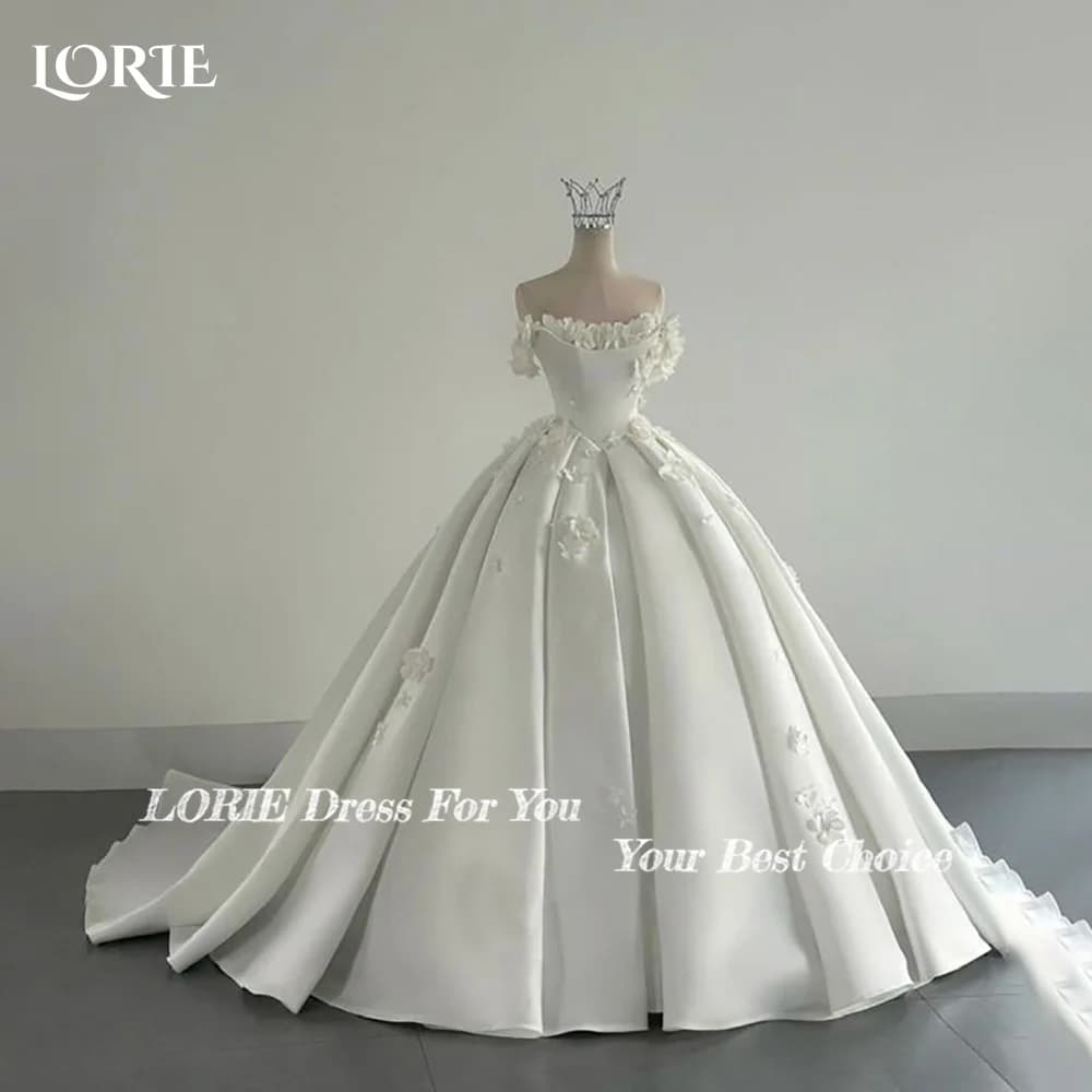 LORIE 3D Flower Princess Wedding Dress Off Shoulder A-Line Ball Princess Bridal Gown Sweetheart Ball Bride Gown Customized 2026