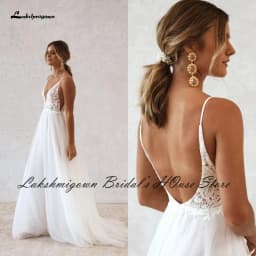 Vestido Boho Bridal Wedding Dress Summer Beach 2026 Backless Sexy Mariage Tulle Receipt Party Gowns Spaghetti Straps Customized