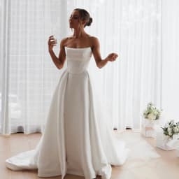 High Quality Pleat Satin A Line Princess Wedding Dresses Side Slit Split Wedding Gown Vestido De Noiva 2024