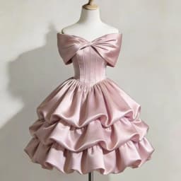 Butterfly Tie Solid Color One Shoulder Birthday Party Host Daily Cute Sweet Cake Fluffy Skirt Dress Formal Dress Customized