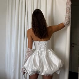 Eightree Fashion Short Wedding Dresses Strapless Sleeveless Lace Mini Bridal Dress Women Evening Wedding Prom Gowns Customized