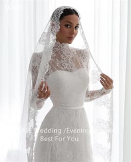 LORIE Lace Appliques Wedding Dresses A-Line High Neck Girdling Hazy Feeling Bridal Gown Floor-Length Bride Gowns 2026 Customized