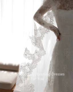 LORIE Lace Appliques Wedding Dresses A-Line High Neck Girdling Hazy Feeling Bridal Gown Floor-Length Bride Gowns 2026 Customized