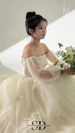 Sondr New Korean Wedding Dresses 2025 Puff Sleeves Soft Tulle Bow Bridal Gown Customized Bridal Wedding Snap Dresses Corset Back