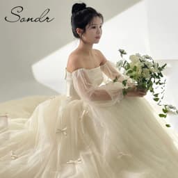 Sondr New Korean Wedding Dresses 2025 Puff Sleeves Soft Tulle Bow Bridal Gown Customized Bridal Wedding Snap Dresses Corset Back