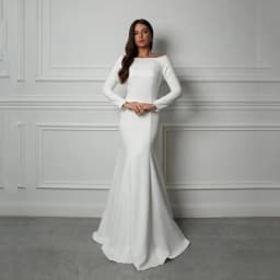 Classic Elegant Bridal Dress Modest Long Sleeve Mermaid Brides Gown Backless Button Mermaid Muslim Wedding Dresses Customized