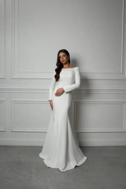 Classic Elegant Bridal Dress Modest Long Sleeve Mermaid Brides Gown Backless Button Mermaid Muslim Wedding Dresses Customized