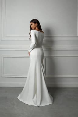 Classic Elegant Bridal Dress Modest Long Sleeve Mermaid Brides Gown Backless Button Mermaid Muslim Wedding Dresses Customized