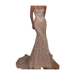 Gorgeous Mermaid Gown Wedding Dress Strapless Crystal Full Appliques Bridal Gowns Floor-Length Vestido De Noiva Customized