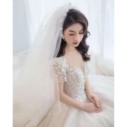 Luxury Short Sleeve Wedding Dress 2026 New Bridal Dress V Neck Beading Shinning Ball Gown Sweep Train Vestido Noiva Customized