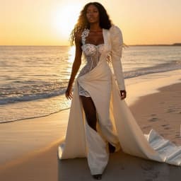 Modern Custom Ivory Satin Mermaid Wedding Dress Sweetheart Beading Wedding Gowns for Brides Floor Length Slit Bridal Gown