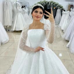 Fully Beaded Wedding Dress Organza With Embroidery Ball Gown A-Line Square Collar Full Sleeve Bride Customized Vestido De Novia