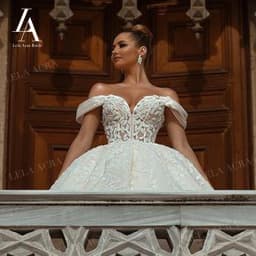 Sleeveless Wedding Dress 2026 Sweetheart Off the Shoulder Ball Gown Princess Bride LelaAcra SM27 Plus Size Vestido De Noiva