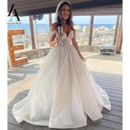 Sleeveless Wedding Dress 2026 Sweetheart Off the Shoulder Ball Gown Princess Bride LelaAcra SM27 Plus Size Vestido De Noiva