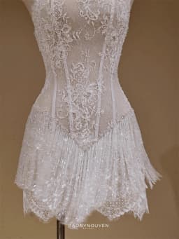 Kyoto White Floral Lace Customized Wedding Dress Sleeveless Halter Necklink vestidos de noche A-Line Mini After Party Gown 2026