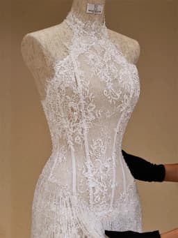 Kyoto White Floral Lace Customized Wedding Dress Sleeveless Halter Necklink vestidos de noche A-Line Mini After Party Gown 2026