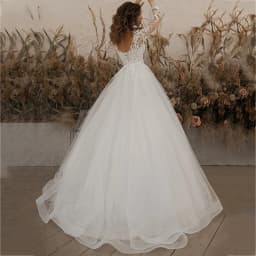 Exquisite Ivory Wedding Dresses Long Sleeve Appliques Lace 3D Flowers Modern Tulle Boho Bride Gown 2023 vestidos de novia Beach