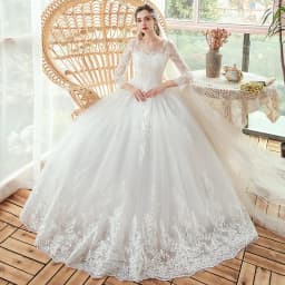 Customized Fashion White Ball Gown Women Wedding Dresses Appliques Tulle Bridal Gowns Formal Vestido De Noiva robe de mariée