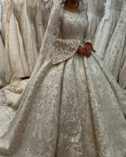 Customized New Luxury Muslim Wedding Dresses Princess Beaded Ball Gowns Middle East Bride Dresses Long Sleeve Vestido De Novia