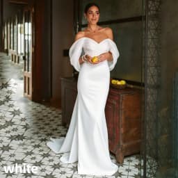 Off Shoulder Sweetheart Satin Mermaid Wedding Dress Backless Bow Long Train Minimalist Bridal Gown Custom Beach Garden Weddings