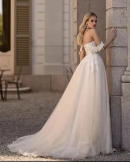 Lace Appliques Civil Wedding Dress 2025 Bride Off Shoulder Sweetheart Bridal Gown Side Split A-Line Customized