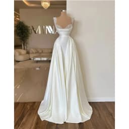 Satin Pearls Wedding Dresses for Bride 2024 Luxury Mermaid Bead with Detachable Skirt Vestidos De Novia Bridal Gowns Customized