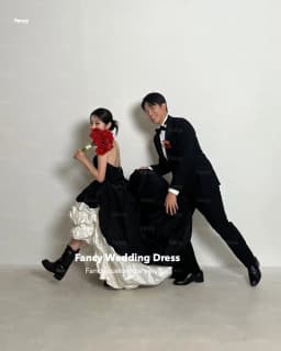 Fancy Korea Especially Strapless Wedding Dress White And Black Taffeta Evening Party Dress A Line Back Bow Customized