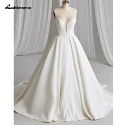 Lakshmigown Off The Shoulder Crepe Satin A-Line Bridal Gowns For Formal Party Floor Length Wedding Dress Vestidos Customized