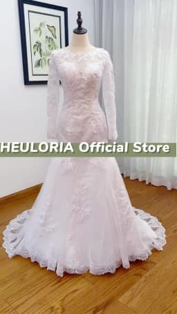Mermaid Wedding Dresses Long Sleeve O Neck White Wedding Dress Lace Applique Beading Bride Dress Robe De Mariage Customized