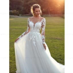 ANGEL Pastrol Wedding Dresses For Woman 2025 Customized Illusion Back Scoop Bride Gowns Applique A-Line Tulle vestidos de novia