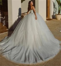 Customized Elegant Pleat vestidos de novia Shiny Wedding Dress Ball Gowns Glitter Tulle Sweetheart Bride Dresses Robe De Mariee