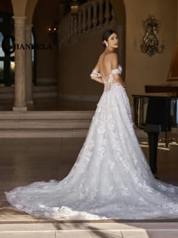 CHANDELA Charming V neck Wedding Dress Bridal Off the Shoulder Lace Appliques Zipper Pleats Vestidos Para Mujer Customised