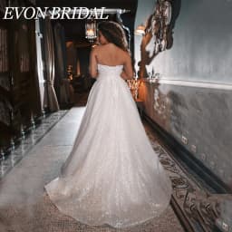 EVON BRIDAL Luxury Glitter Tulle Wedding Dress Plus Size Sweetheart Sleeveless Bride Gowns A-Line Lace Up Vestidos Novias Boda