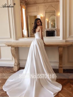 Alonlivn Custom Made Vintage 2 In 1 Mermaid Wedding Gowns Beauty Beaded Pearls Appliques Lace Sweetheart Trumpet Bridal Dresses