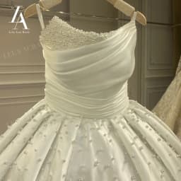LelaAcra Pearls Satin Wedding Dresses for Women 2026 Sleeveless Court Train Princess Bride Gowns XZ41 Plus Size Vestido De Noiva