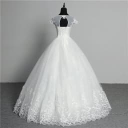 VLNUO NISA Pluse Size Wedding Dress with Sleeve 2024 New O Neck Brides Dress Floor or Train Princess Ball Gown Vestido De Novia