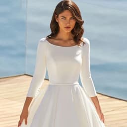 Soft Satin Wedding Dresses For Women Bride Gown 3/4 Sleeves Vestidos De Novia Simple Boda Suknia Ślubna Robe Mariage Customized