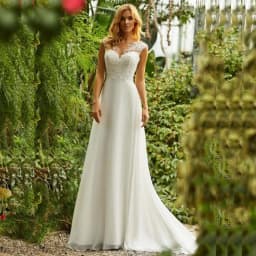 Customized A Line Women Wedding Dresses Chiffon Lace Bridal Gowns Court Train Formal Vestido De Noiva robe de mariée