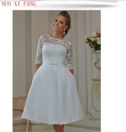 Customized Vestidos De Noiva Vintage Style Half Sleeve Lace Tea Length Sexy Cheap Short Wedding Dresses 2025 Bridal Gowns